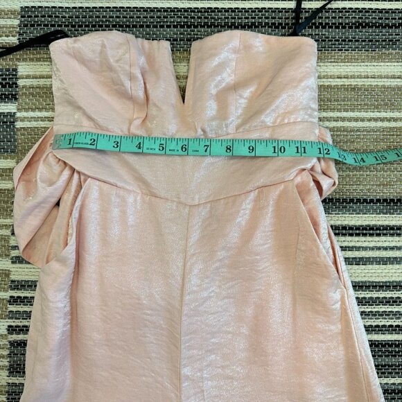 Majorelle Women's Naomi Jumpsuit Strapless Tie Waist Wide Leg Pink Cloud XXS - Picture 14 of 16